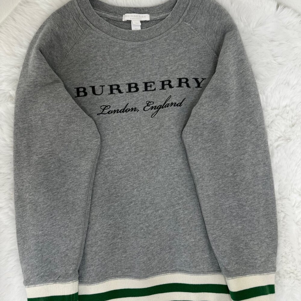 Burberry London England Gray Logo Sweatshirt Kids